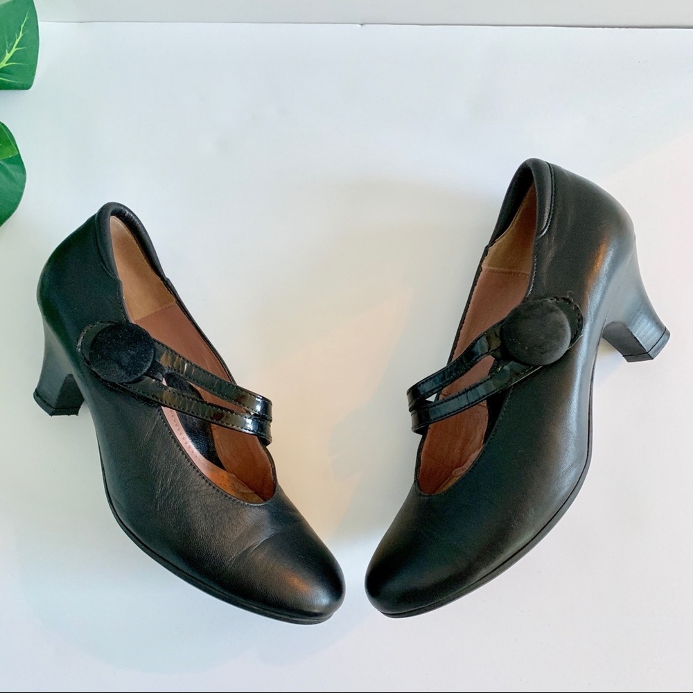 Beautifeel Black Leather Comfort Pumps shoes